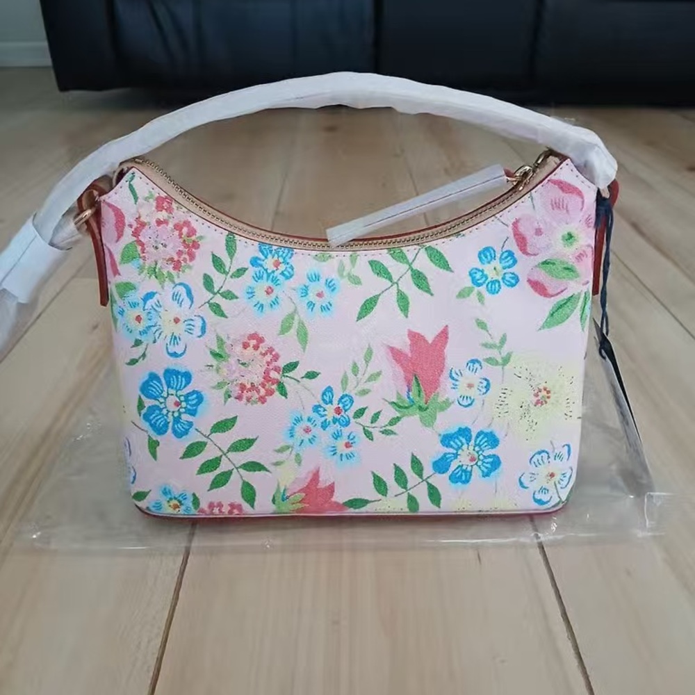 Dooney & Bourke Pastel Floral Shoulder Bag in Pink and Blue - Picture 3 of 7